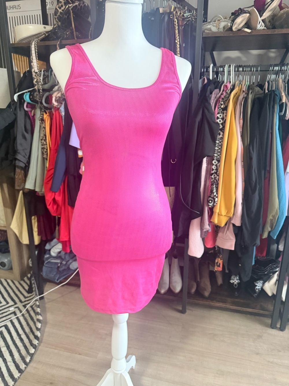 Forever 21 Bright Hot Pink Sleeveless Bodycon Mini Dress